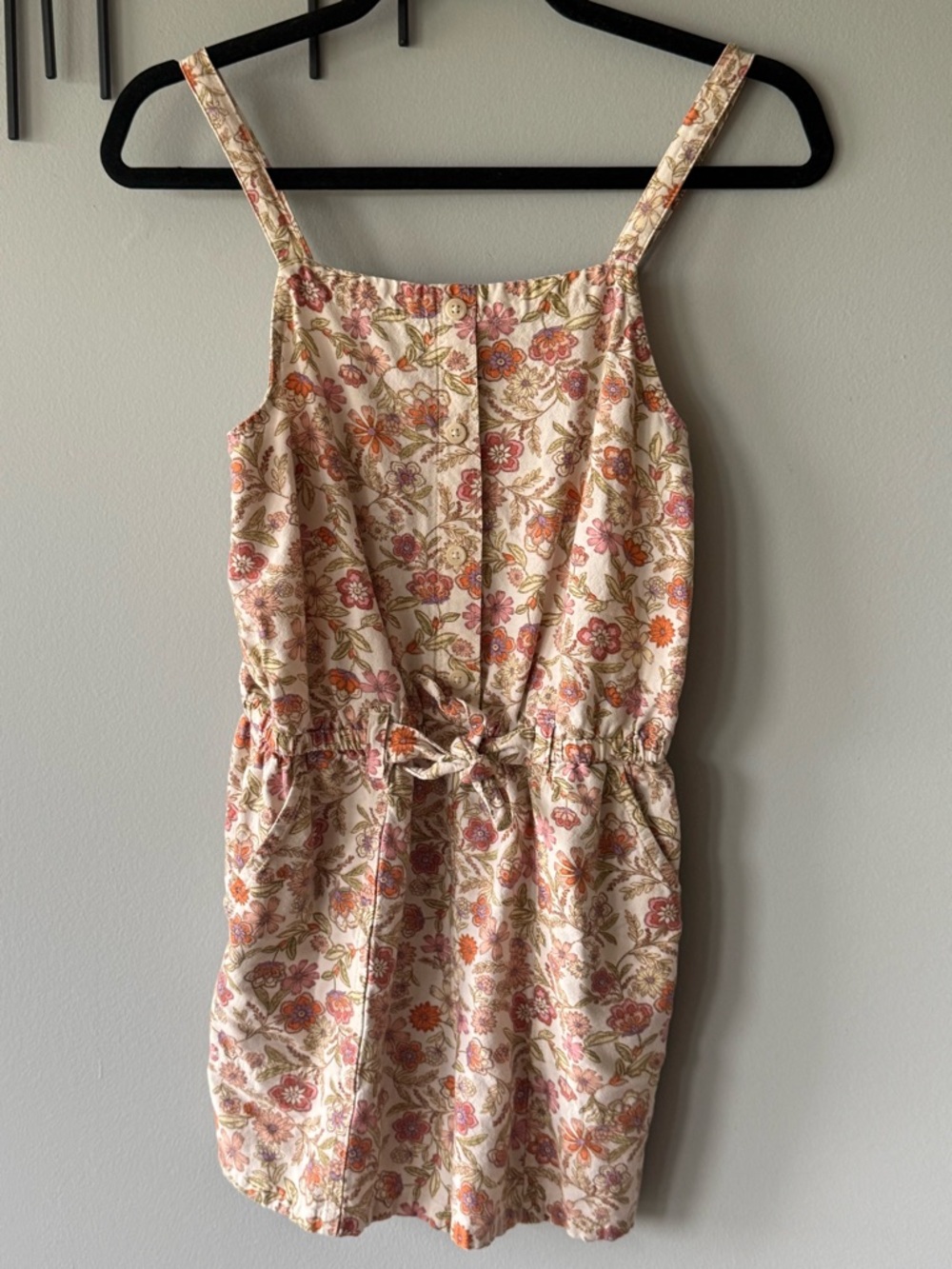 Old Navy Cream Sundress with Pink & Orange Floral Print